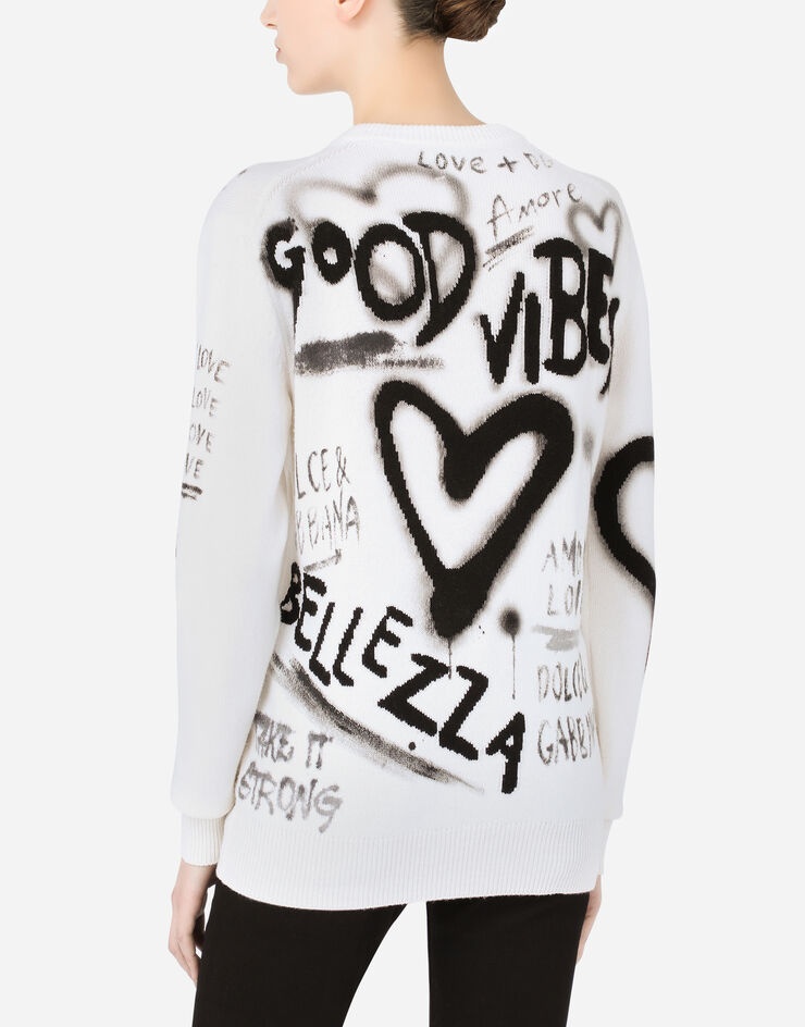 Wool sweater with DG graffiti intarsia - 5