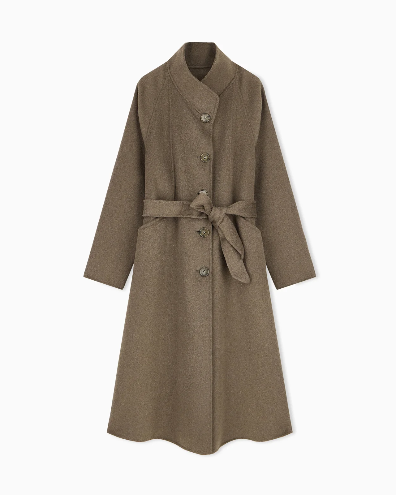 COAT IN DOUBLE MELANGE VIRGIN WOOL WITH HORN-EFFECT BUTTONS - 1