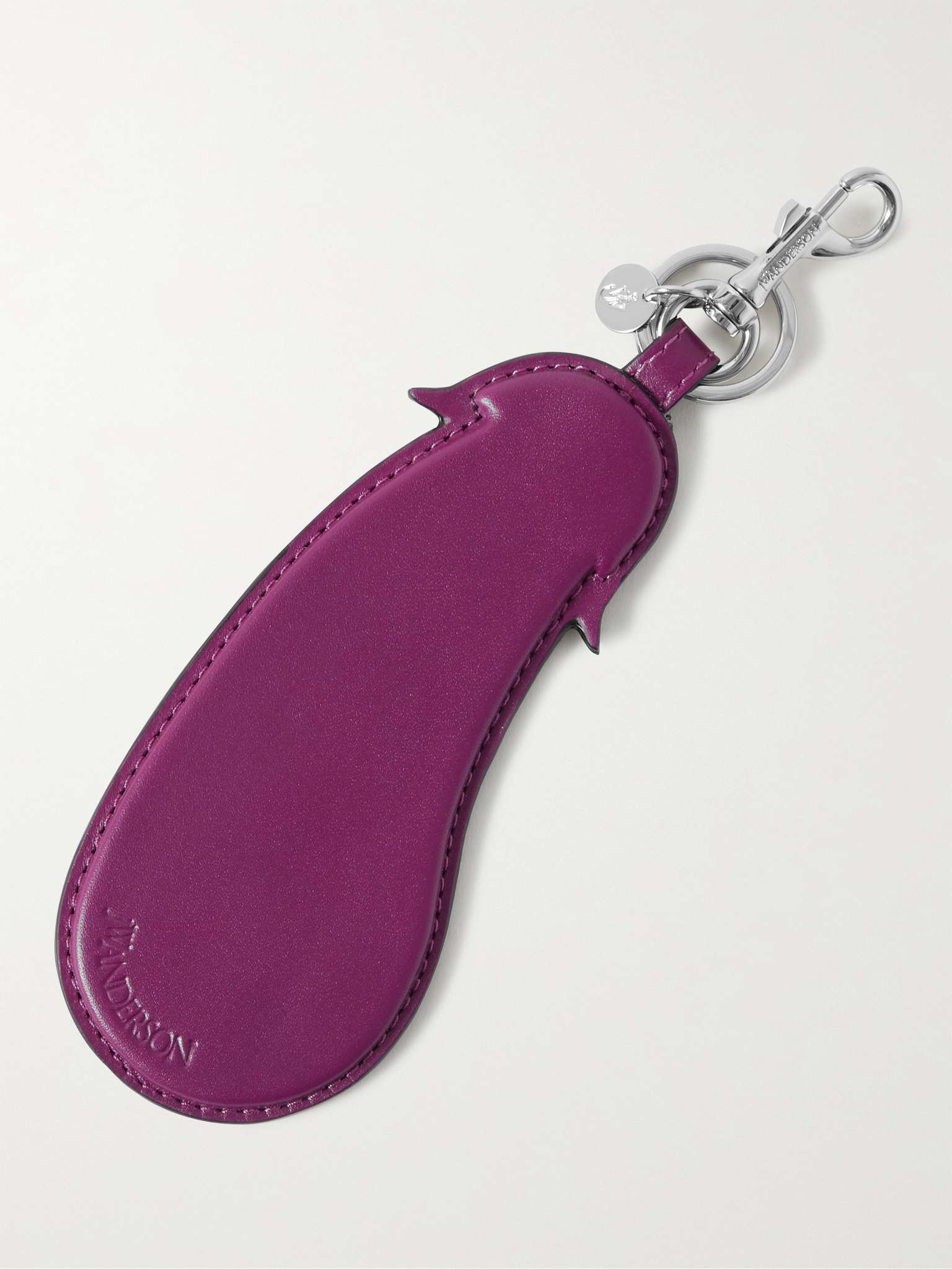 Aubergine Leather Key Fob - 1