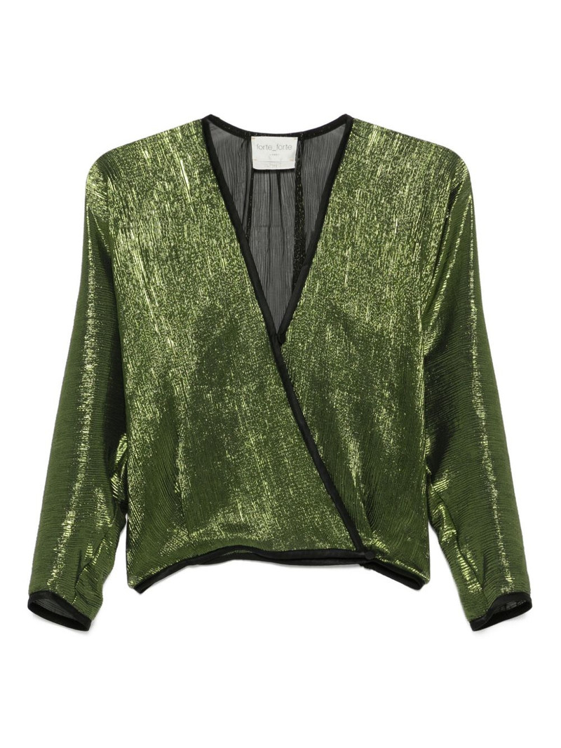 metallic wrap-effect top 1