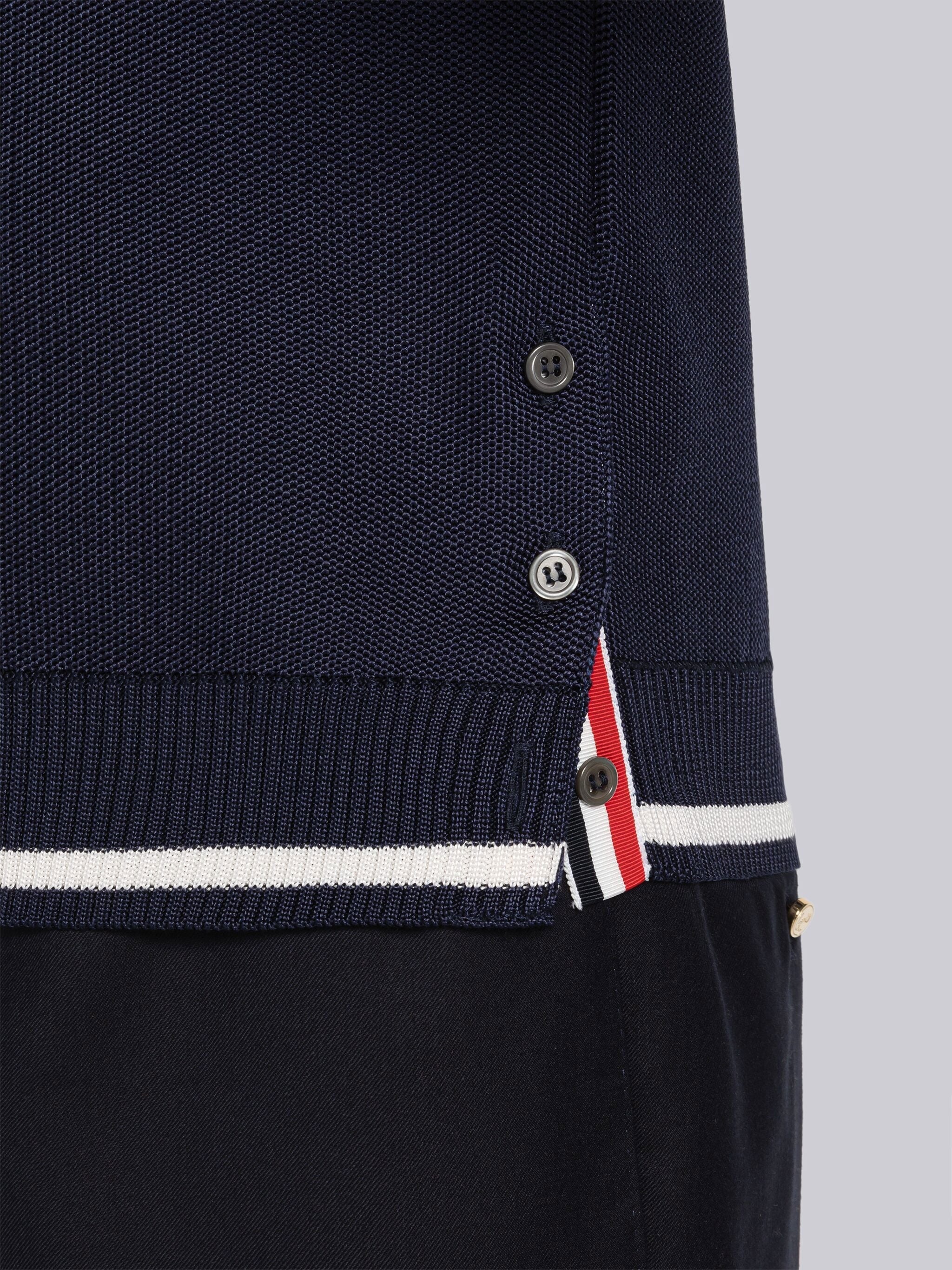 Silk Cotton Pique Tipping Short Sleeve Polo - 6