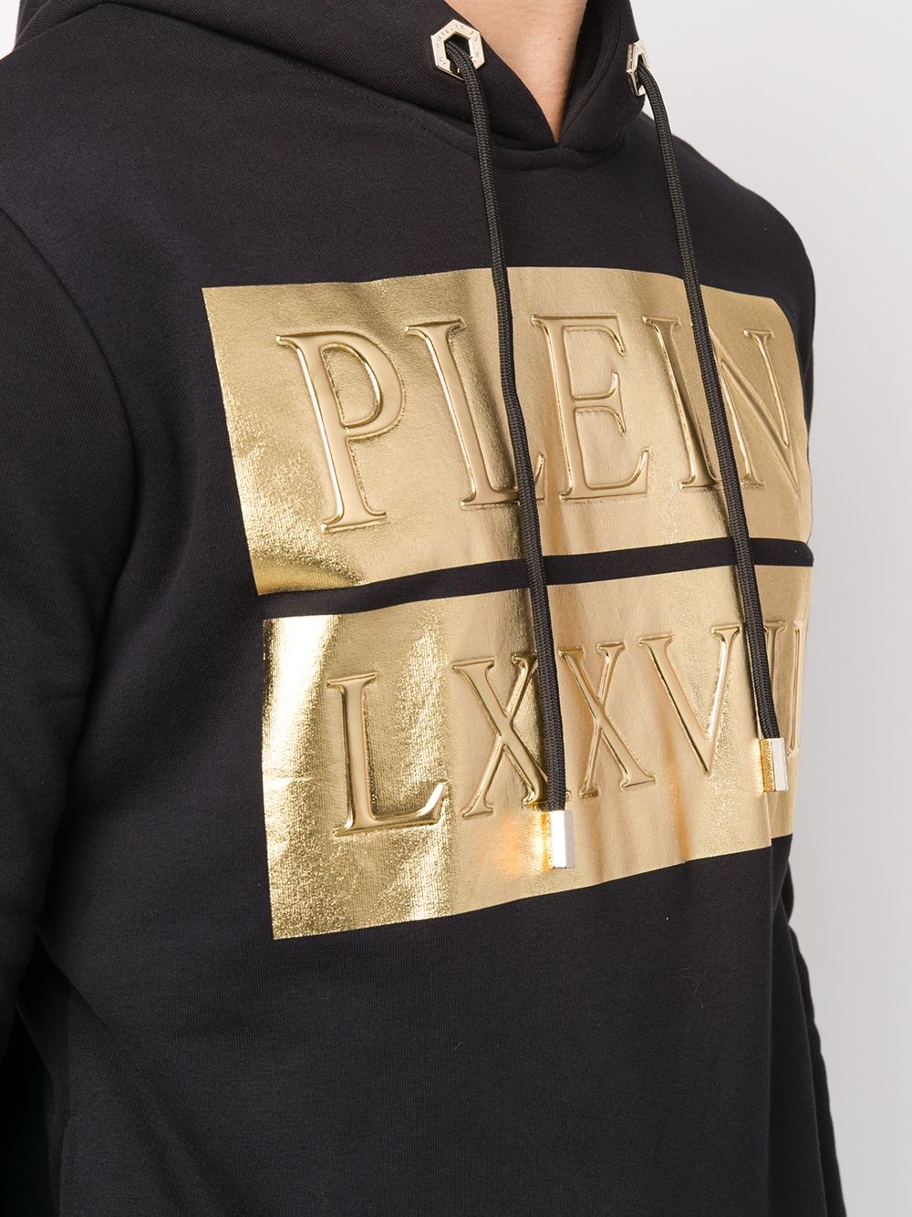 metallic logo hoodie - 5