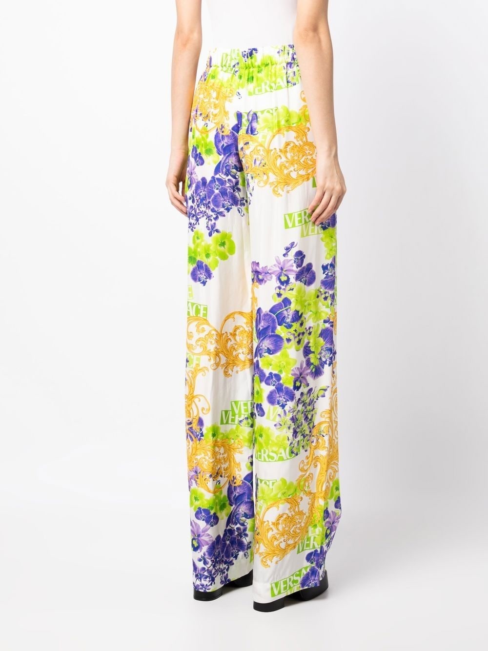 floral-print wide-leg trousers - 4