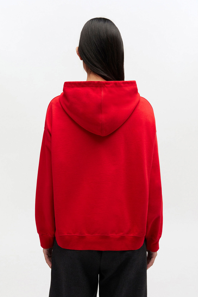 RED GRAPHIC CROPPED HOODIE 4