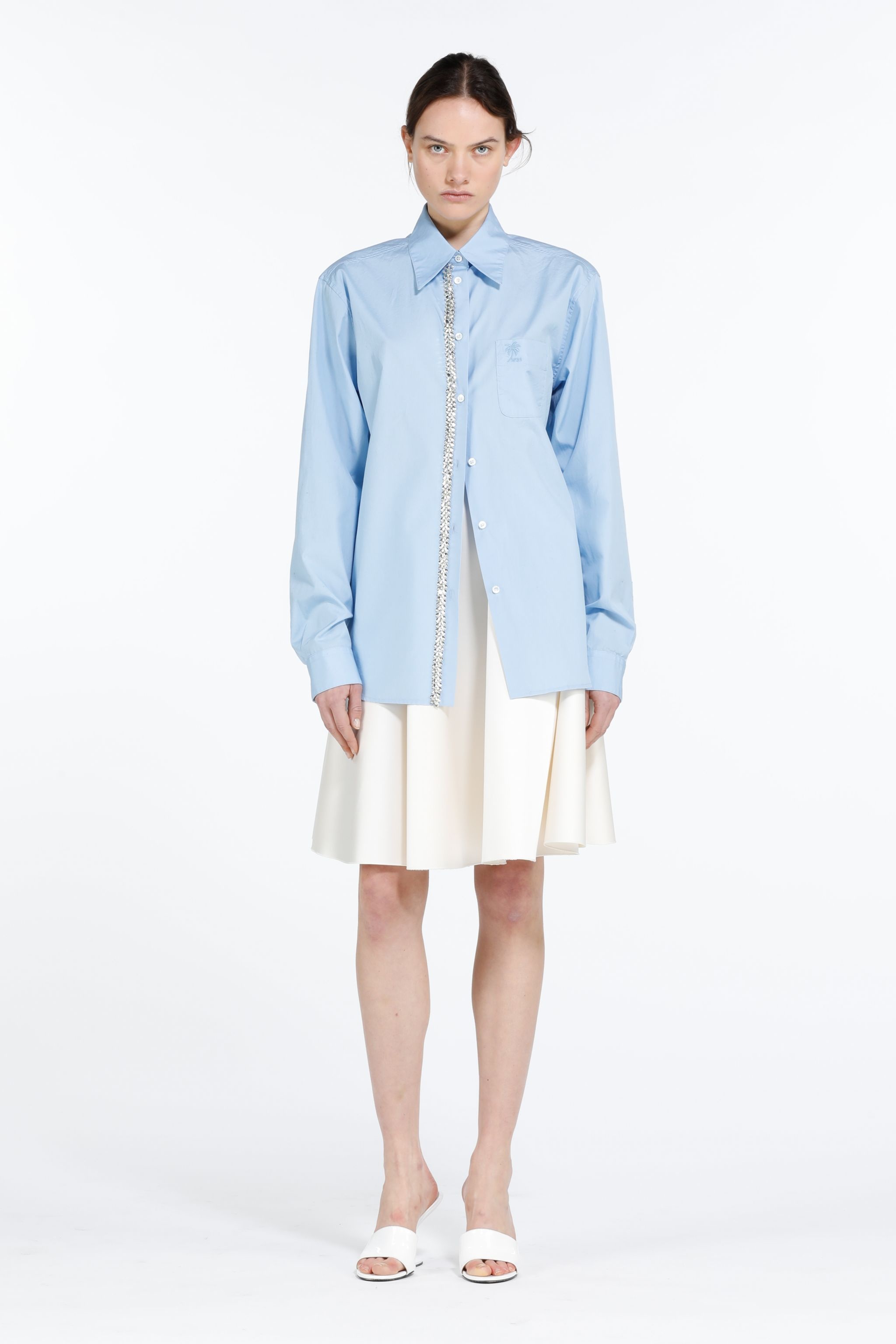CRYSTAL-EMBELLISHED COTTON SHIRT - 4