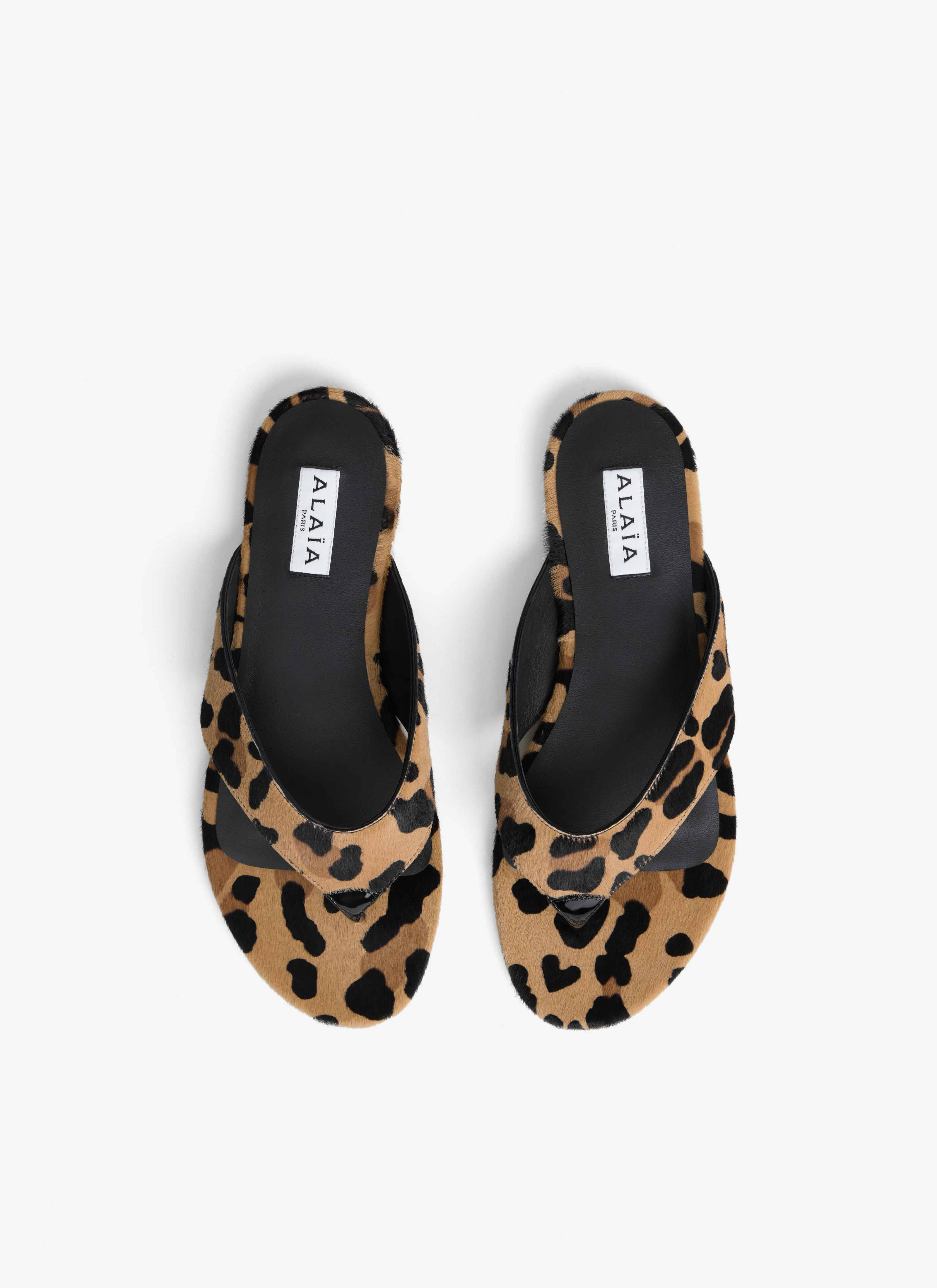 INFRADITO FLAT MULES IN LEOPARD HAIRCALF - 3
