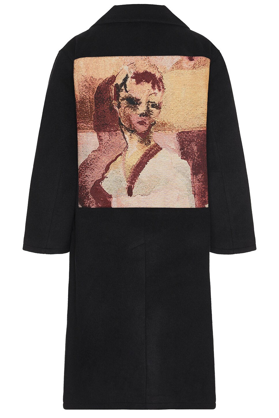 Jacquard Patches Wool Overcoat - 2