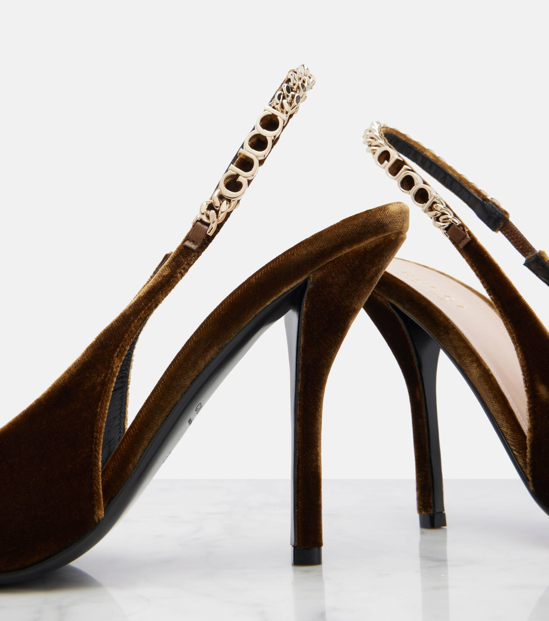 Signoria velvet slingback pumps - 5