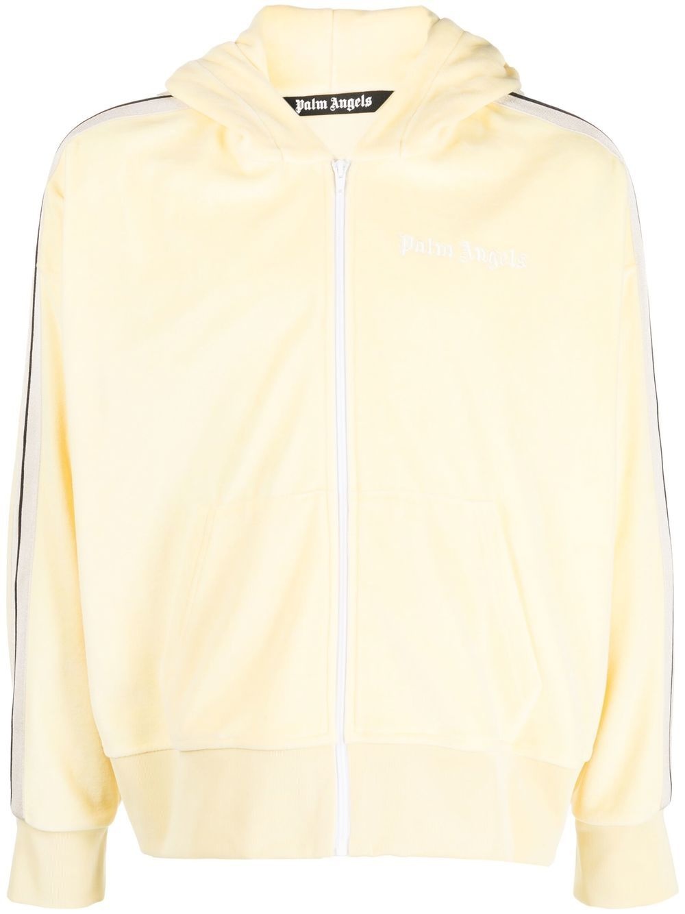 stripe-detail zip-up hoodie - 1