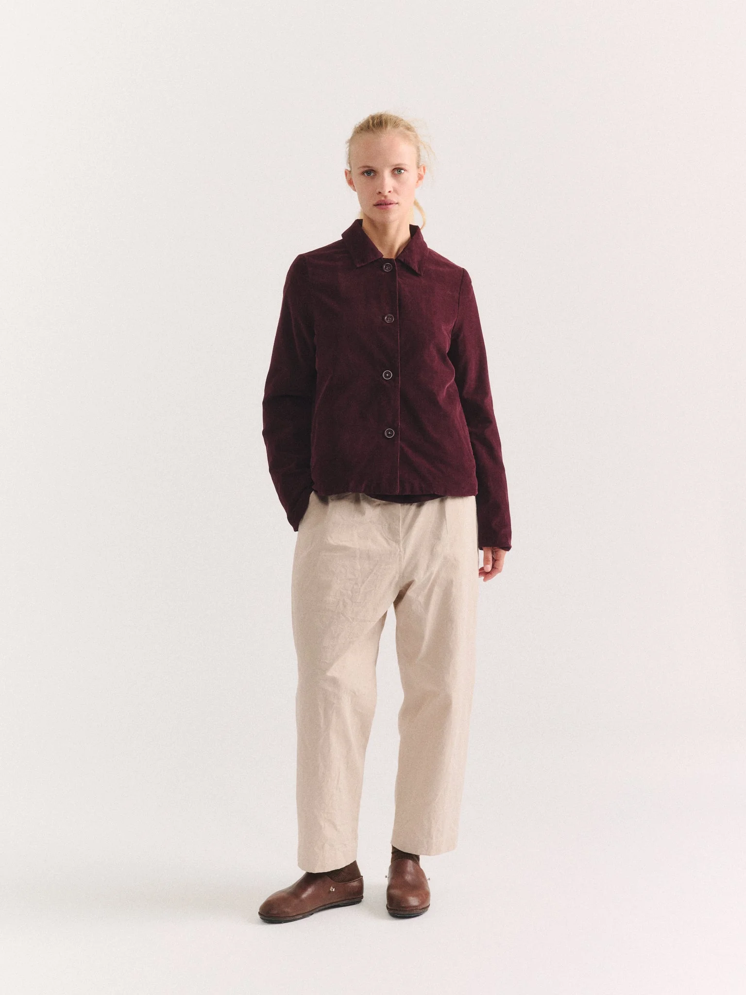 PWET JACKET - PIN CORD - BURGUNDY - 1