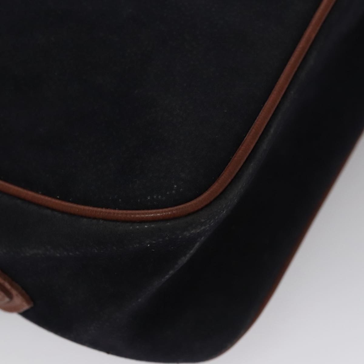 Burberry Shoulder Bag Suede Navy - 11