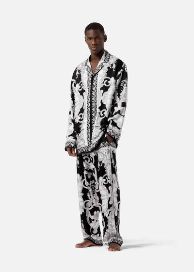 VERSACE Silver Baroque Silk Pyjama Top outlook