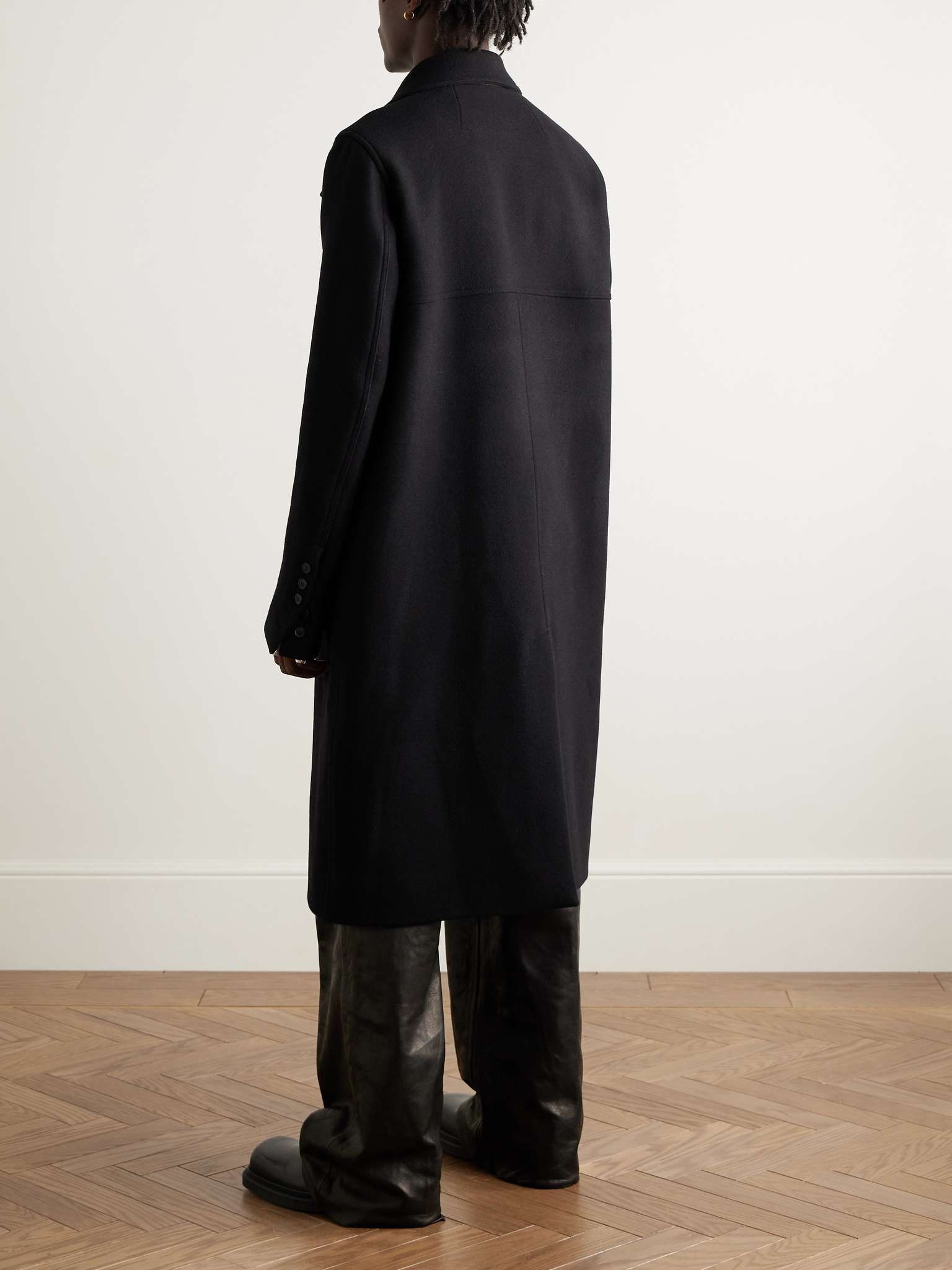 Officer Double-Breasted Melton Virgin Wool Coat - 3