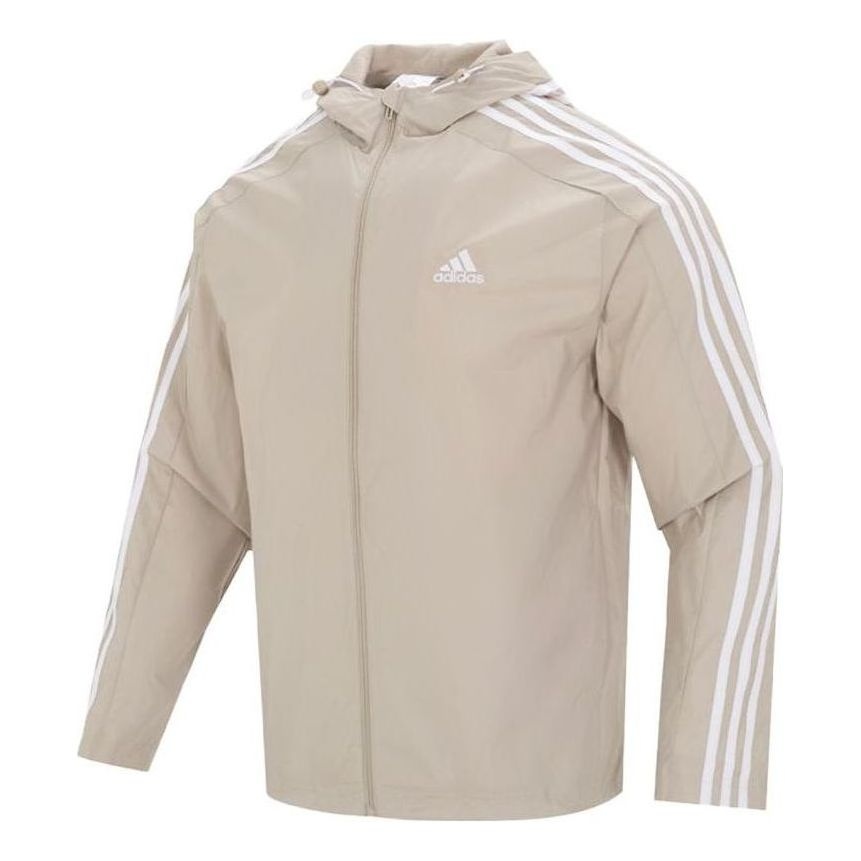 adidas 3-Stripes Windbreaker Jackets 'Beige' IJ8693 - 1