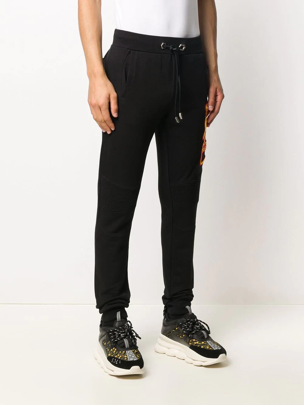 embroidered skull track pants - 3