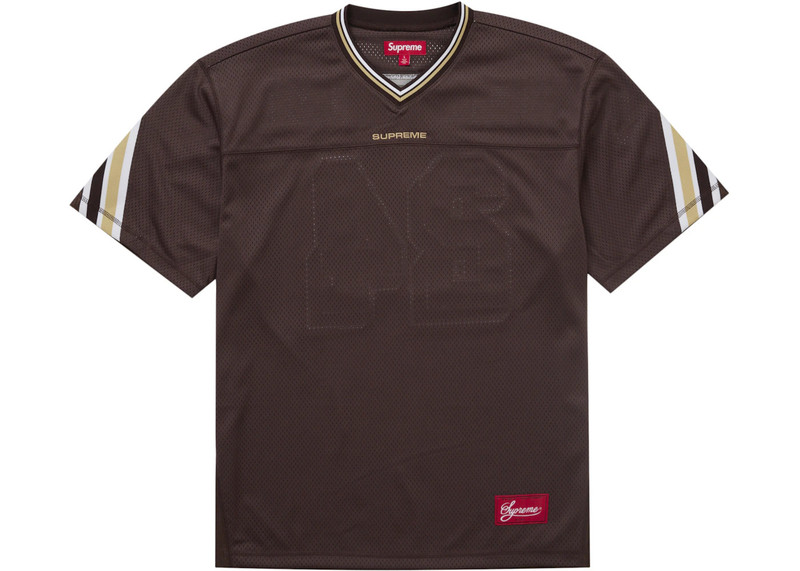 Supreme Supreme Jacquard Rib Football Jersey Brown outlook