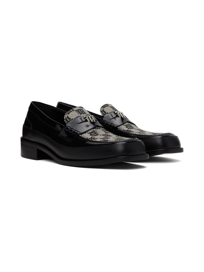 Black & Beige Jacquard 'The Brutalist' Loafers 4