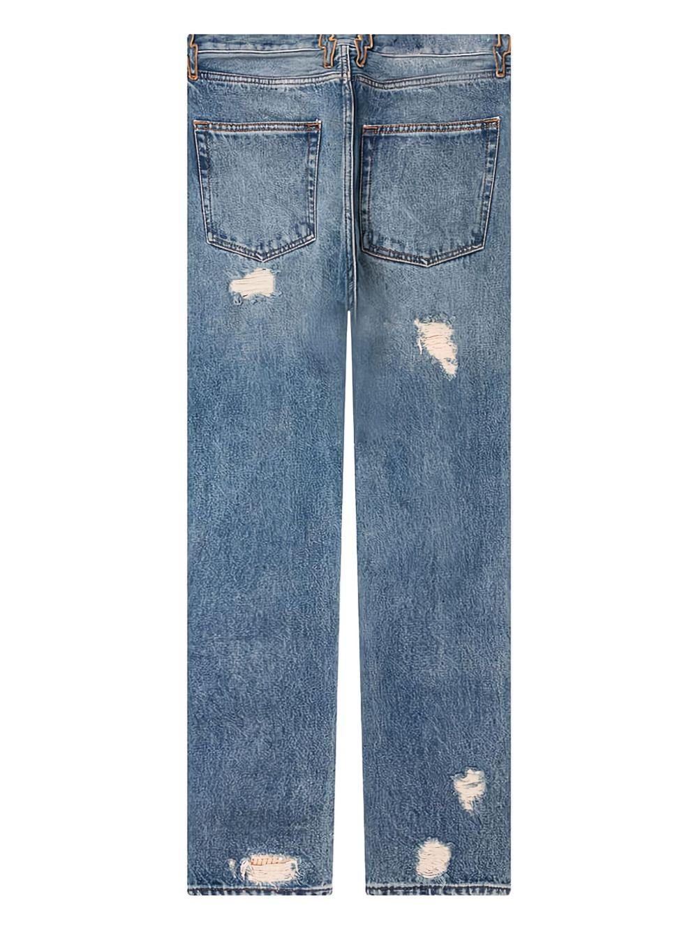 distressed lightning-bolt jeans - 2