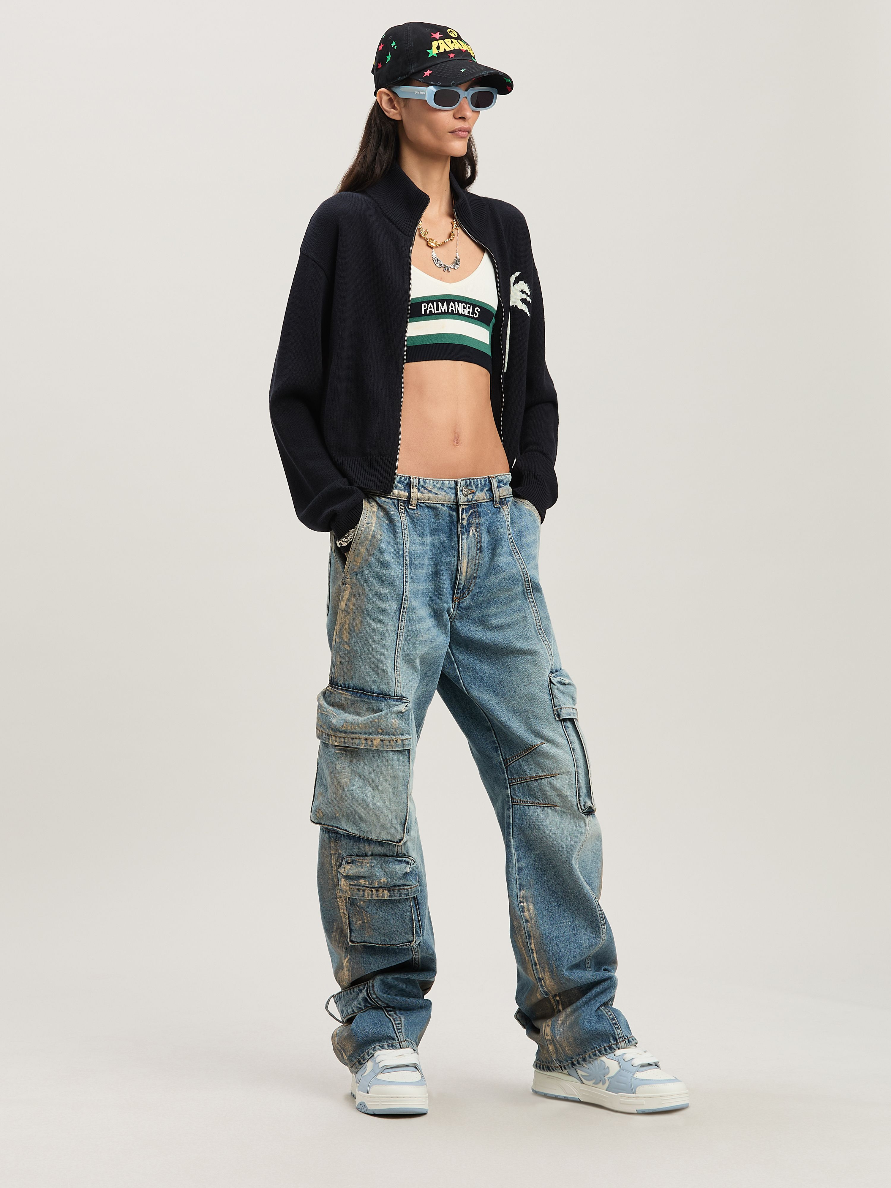 Palm Inlay Track knit jacket - 2