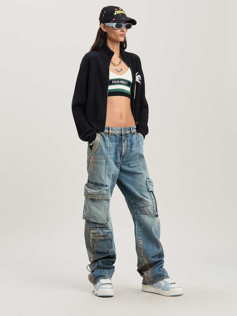 Palm Angels Palm Inlay Track knit jacket outlook