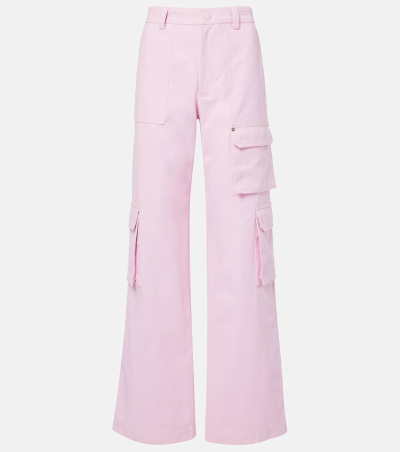 Mid-rise cotton canvas delavé cargo pants - 1