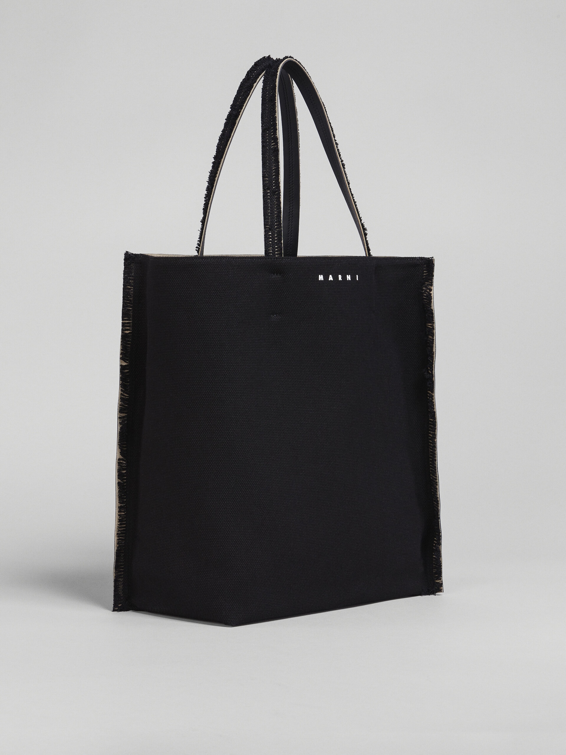 MUSEO SOFT LARGE BAG IN BLACK LEATHER AND CANVAS - 6