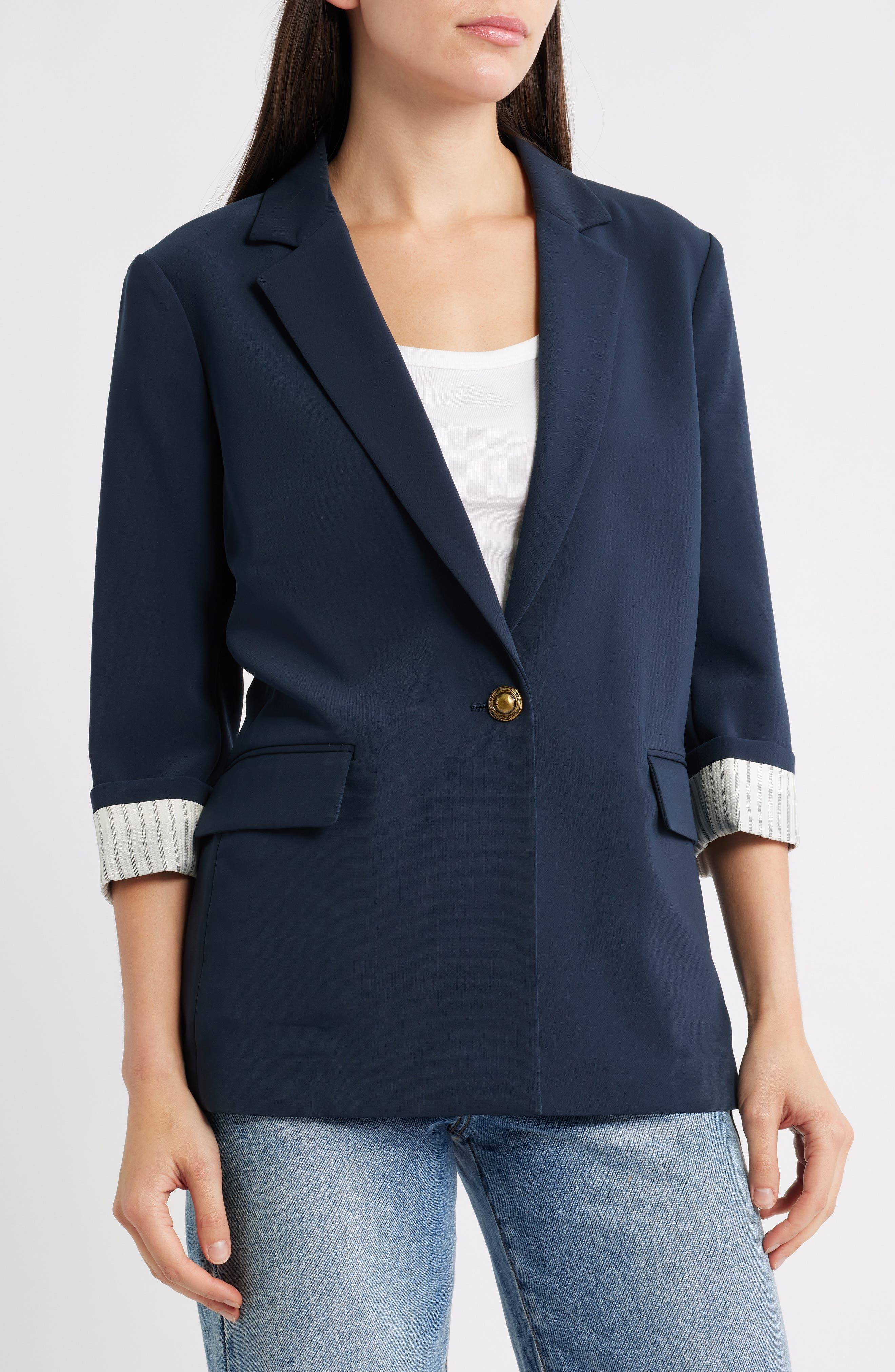 rag & bone Jennie Elbow Sleeve Crepe Blazer in Sal at Nordstrom - 4