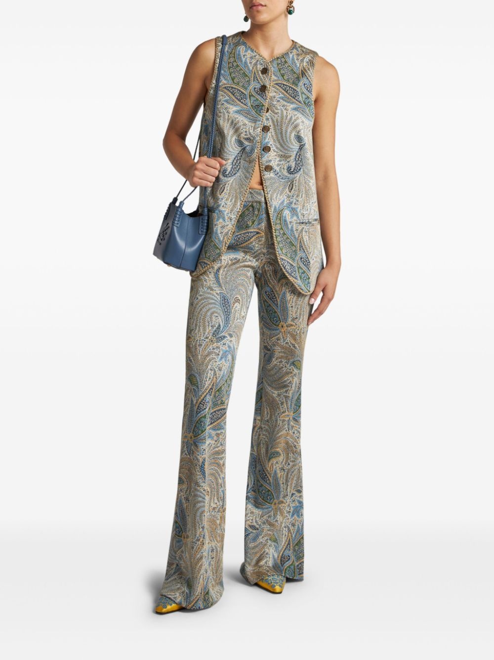 paisley-jacquard trousers - 2