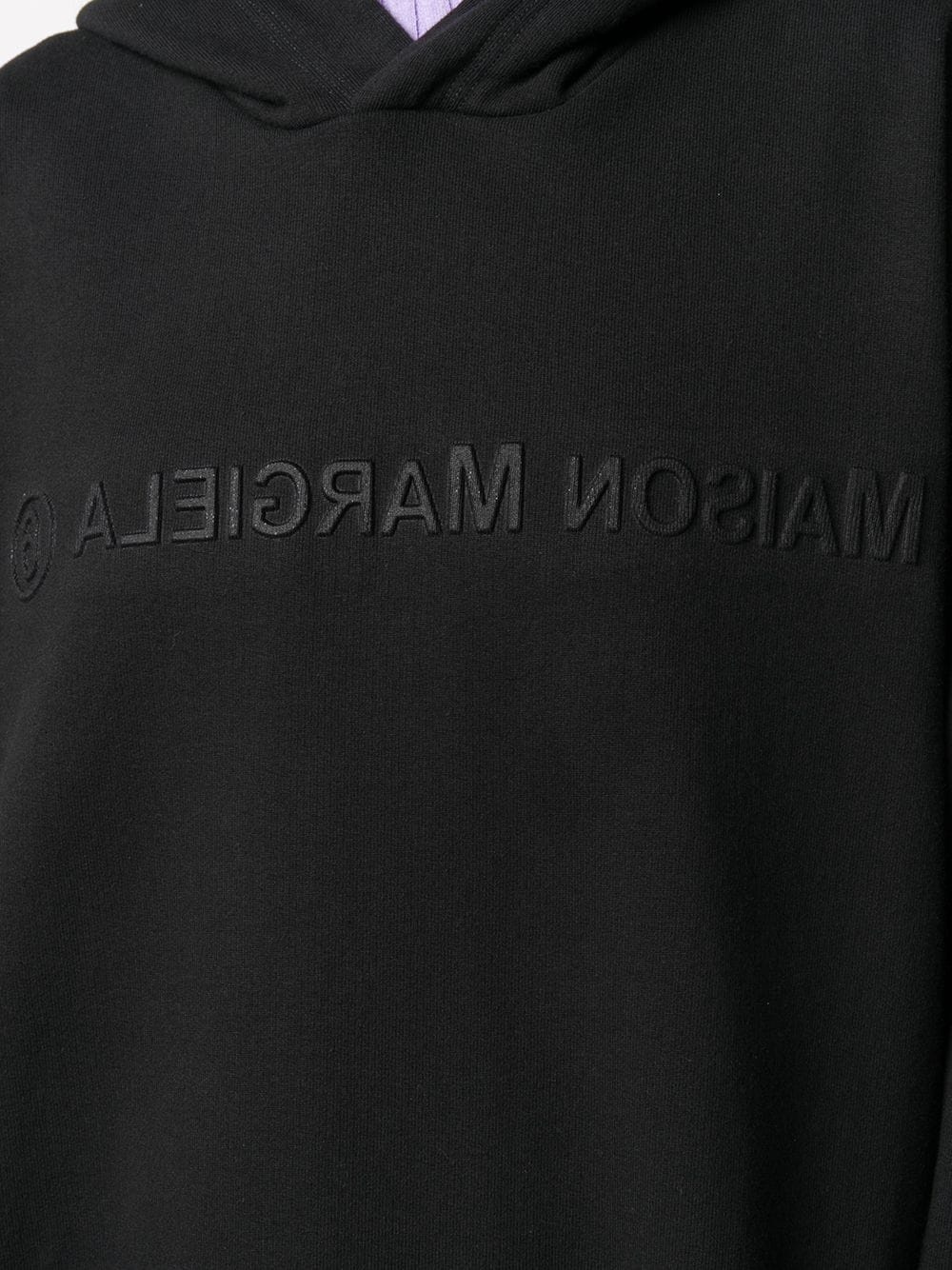 reversed logo embossed hoodie - 5