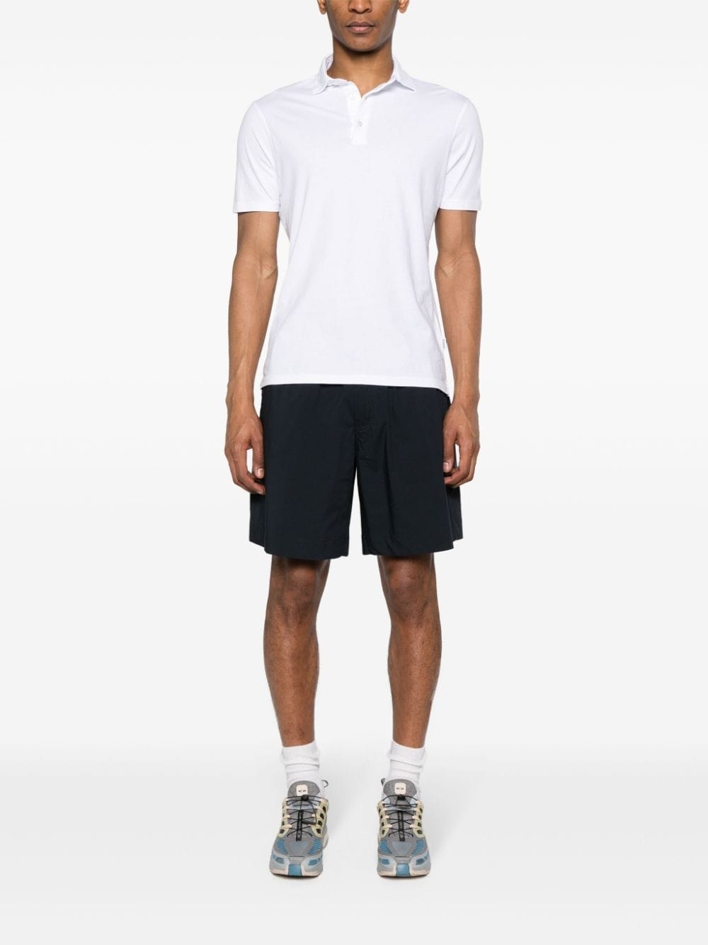 elasticated-waist poplin shorts - 2