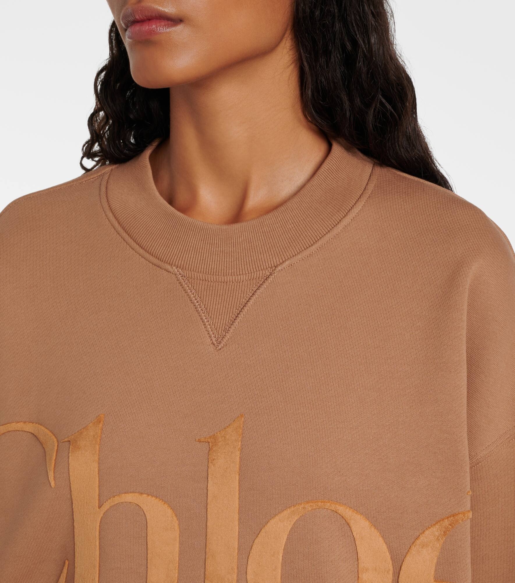 Logo cotton fleece sweatshirt - 5