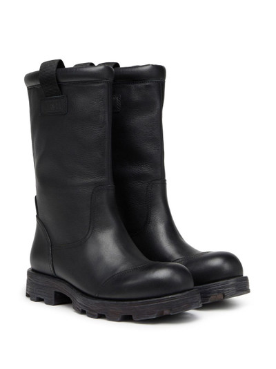 Diesel logo-patch leather boots outlook