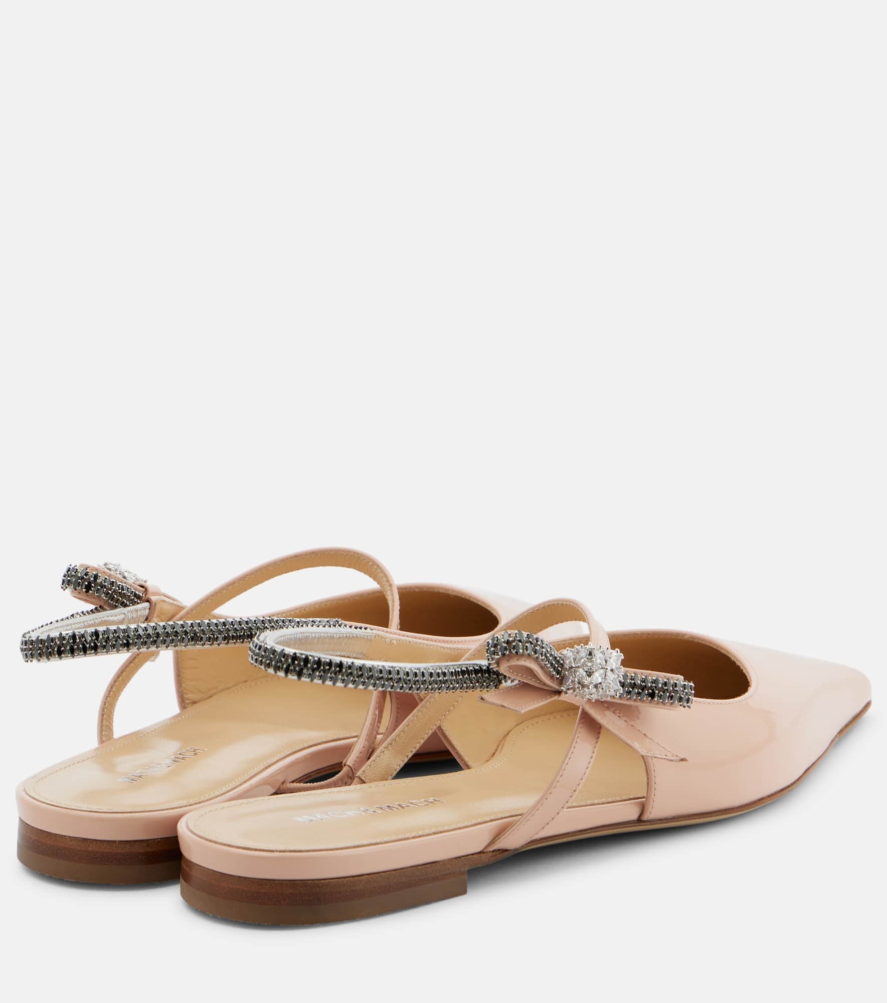 Crystal Cube patent leather slingback flats - 2