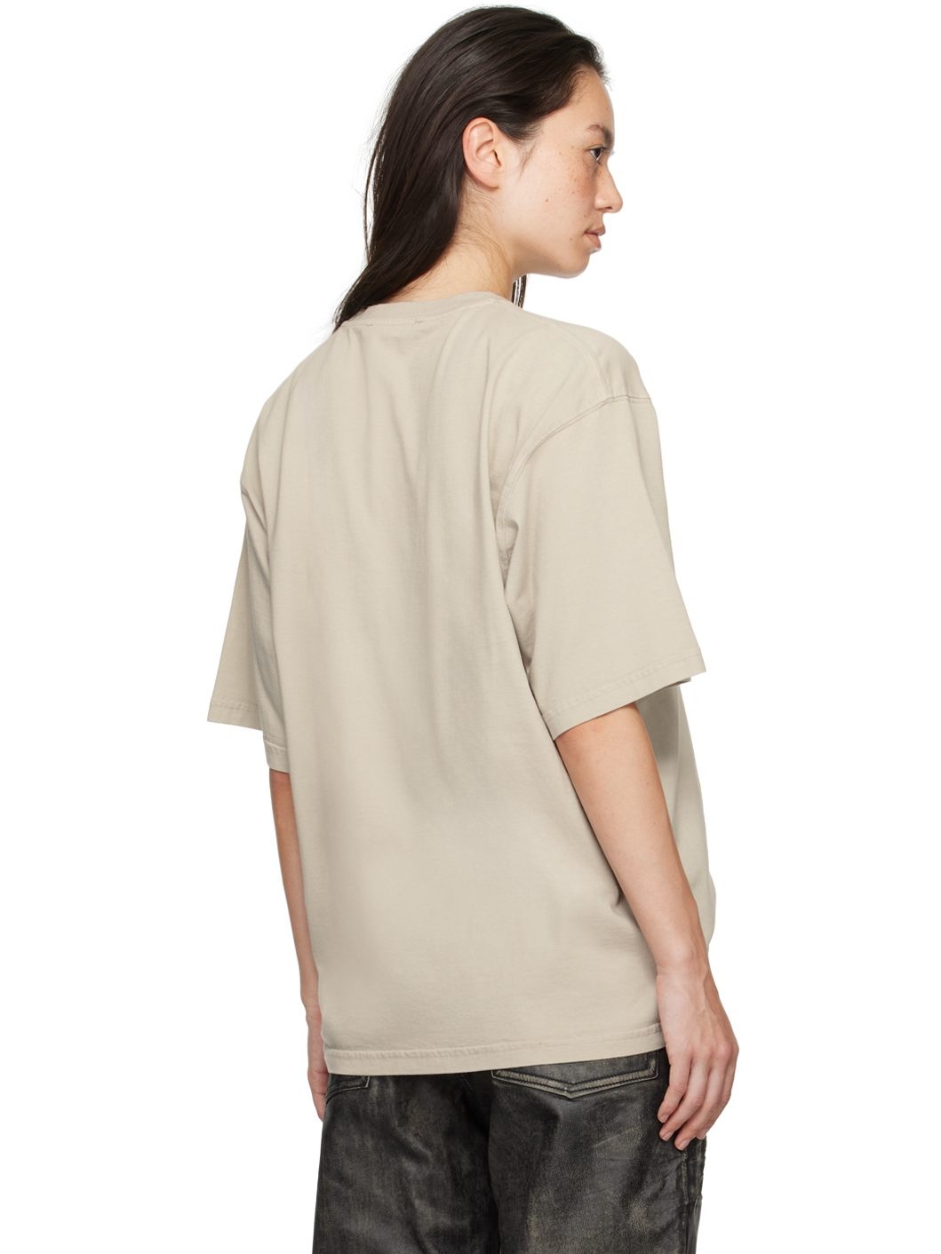 Beige Oversized Puffy Logo T-Shirt - 3