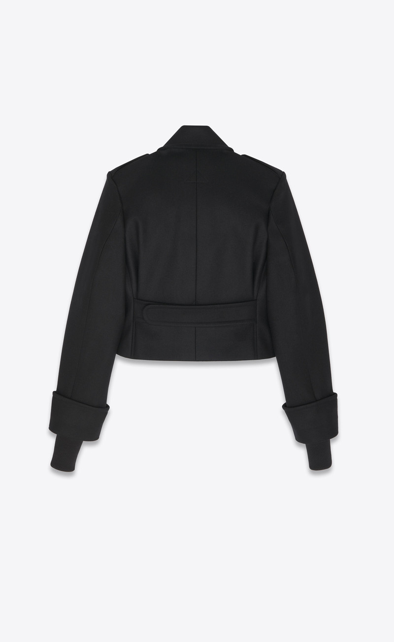 military coat in wool felt and shearling 5