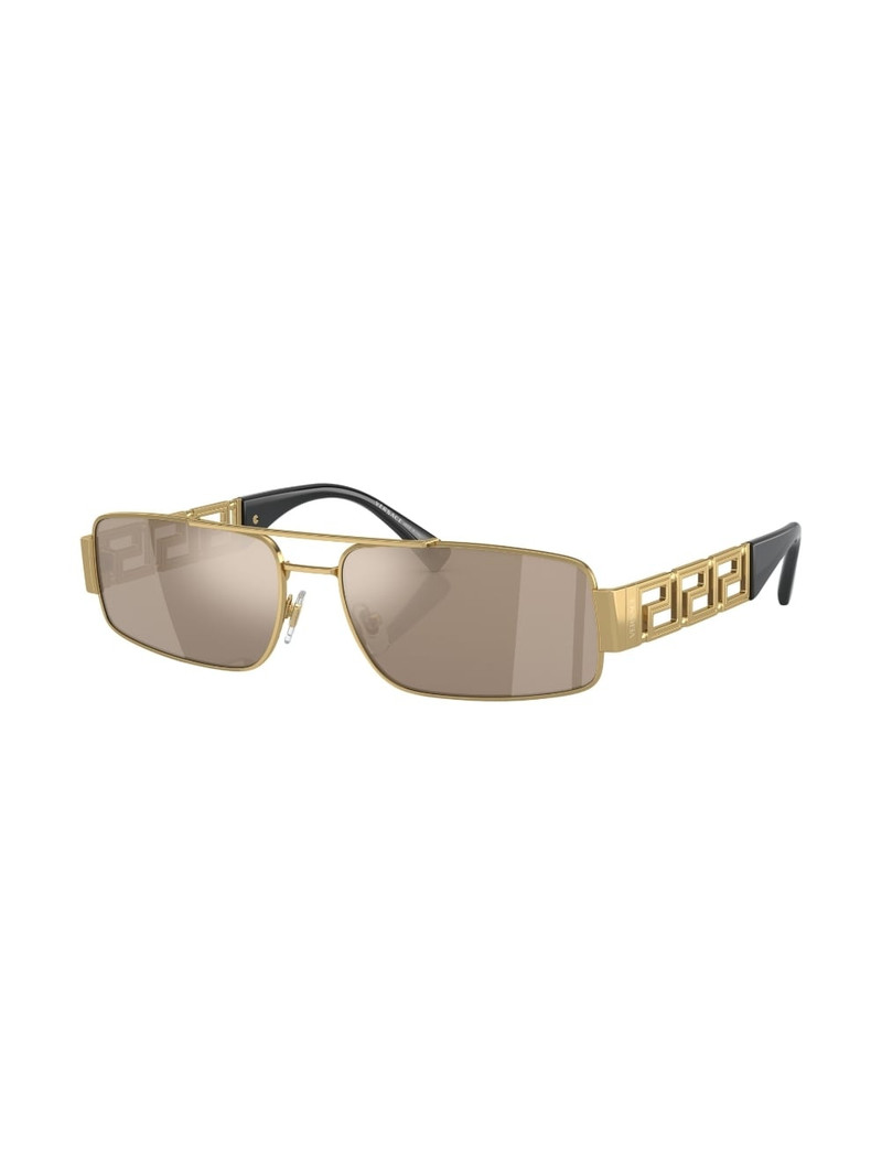 VERSACE logo-plaque rectangular-frame sunglasses outlook