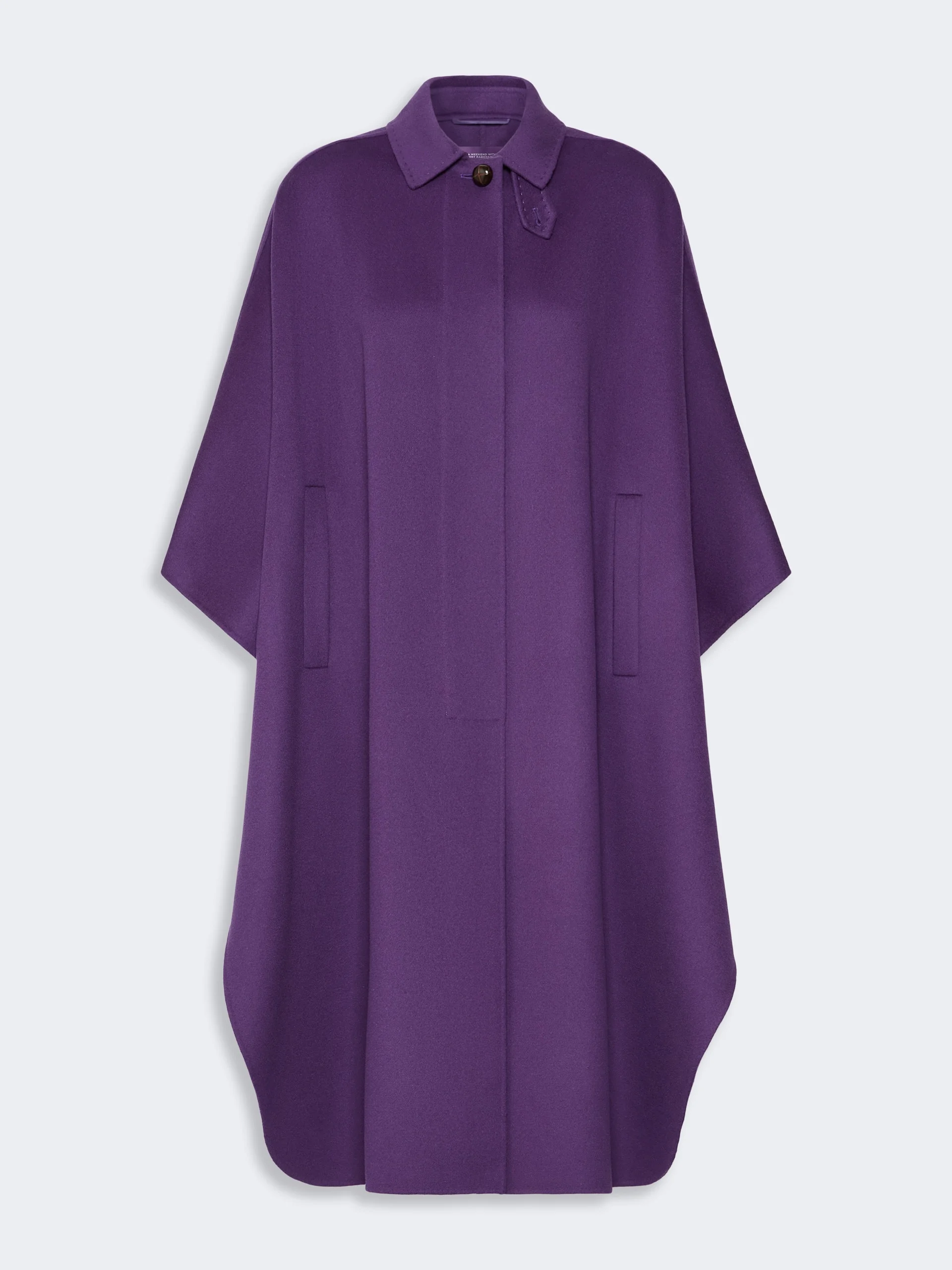 WKSPAGGIO Wool-blend double fabric maxi cape - PURPLE - 1