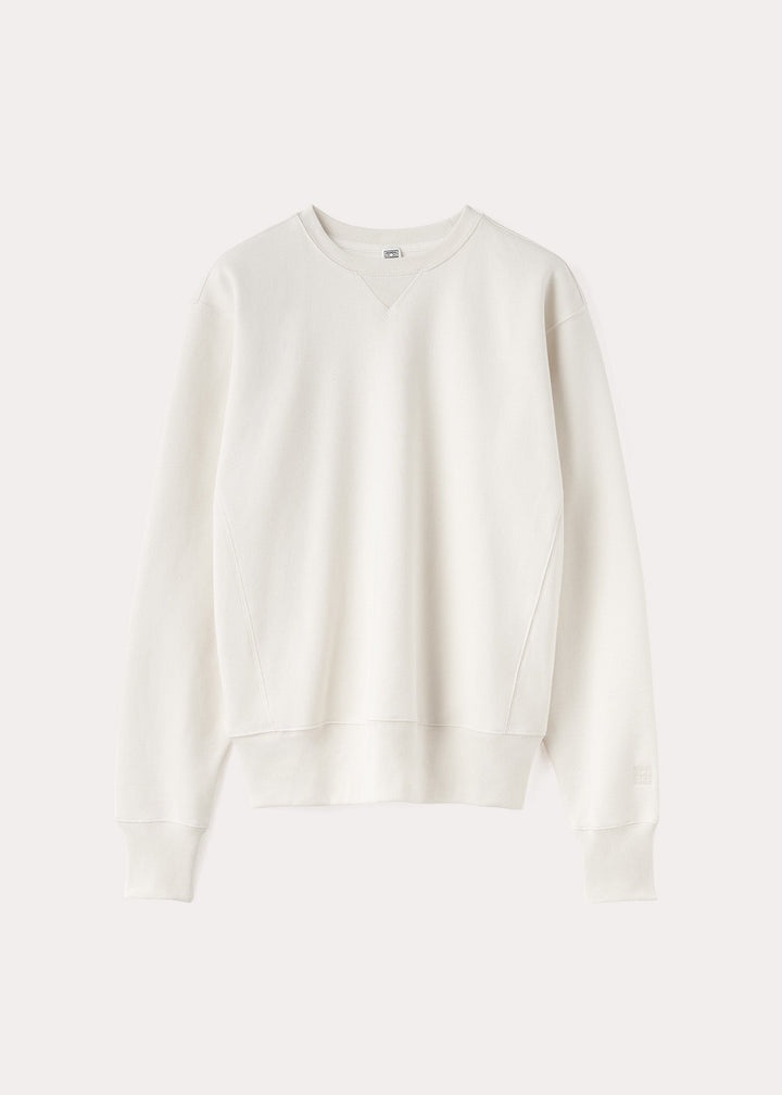 Crew-neck cotton sweatshirt off-white - 1