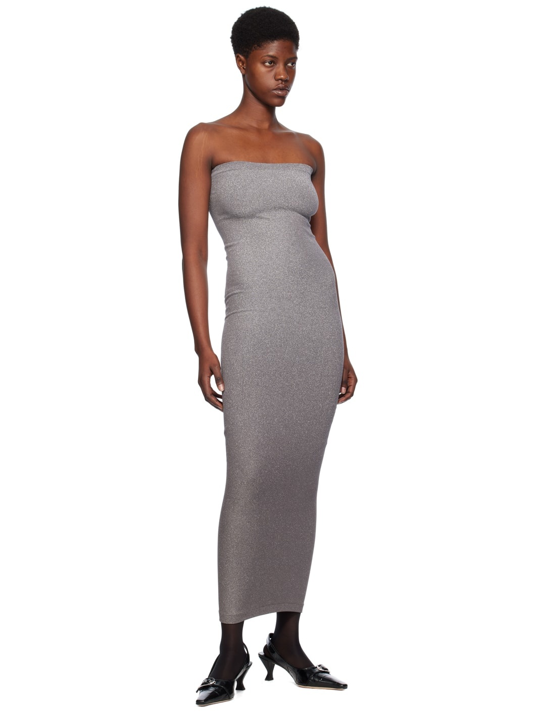 Silver Fading Shine Maxi Dress - 4
