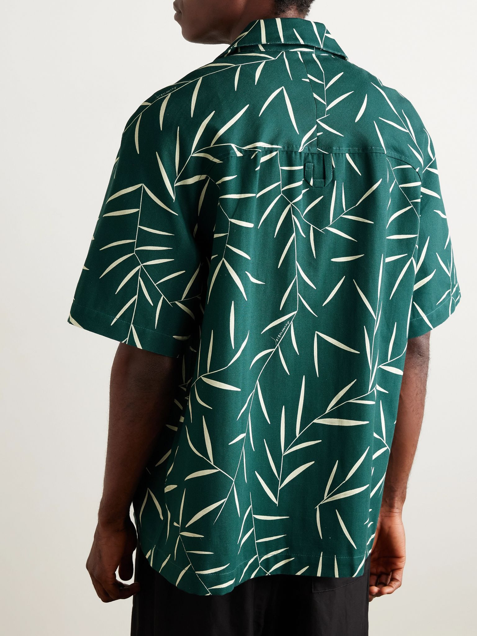Fonccio Camp-Collar Printed Cotton-Twill Shirt Green - 3