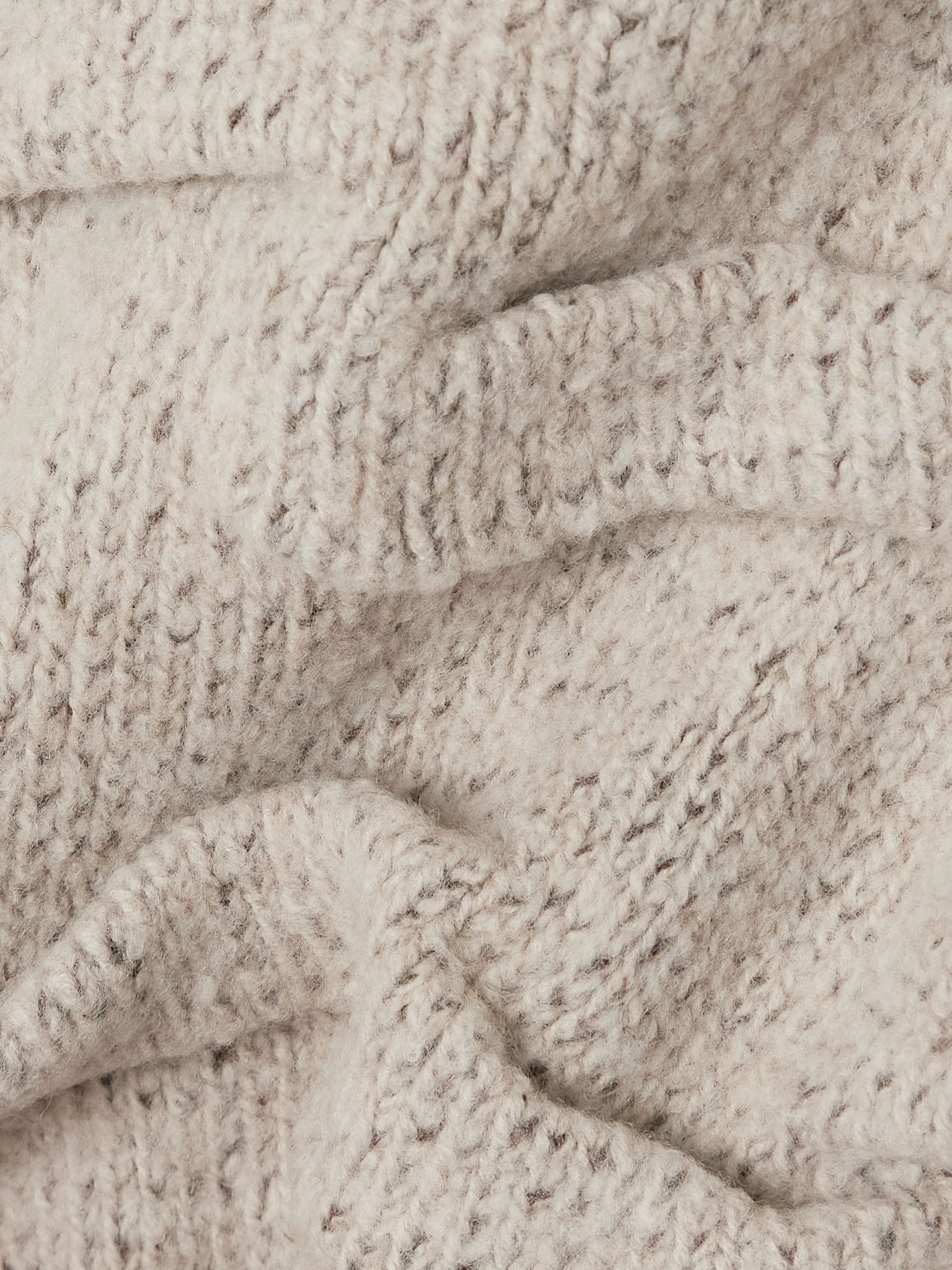 Gathered knitted wool sweater Light gray - 4