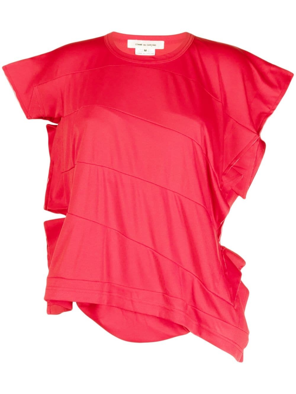 asymmetric panelled T-shirt - 1