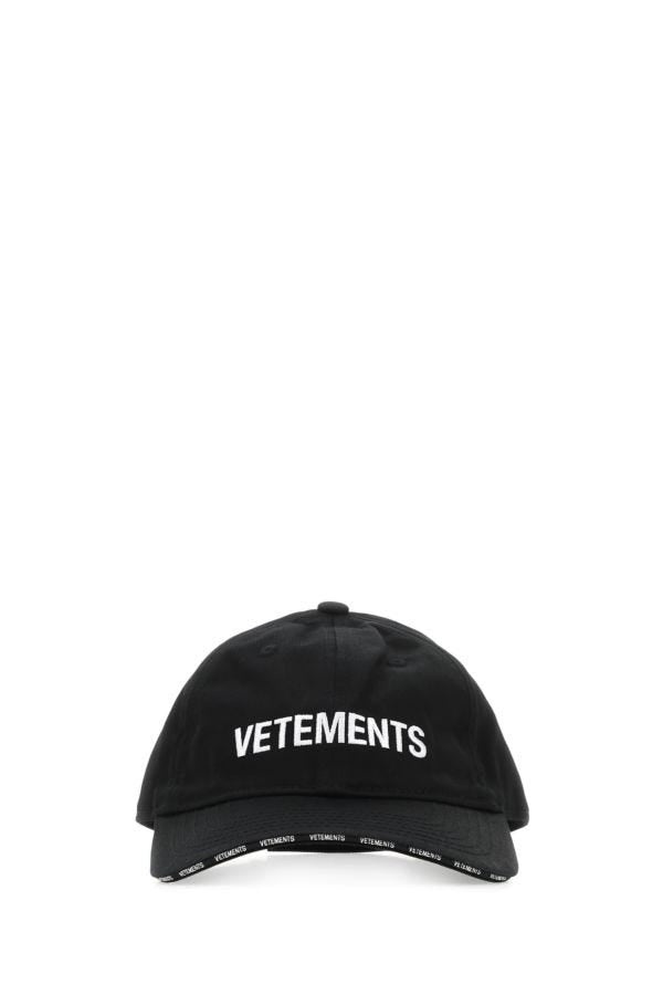 VETEMENTS Black Cotton Baseball Cap - 1