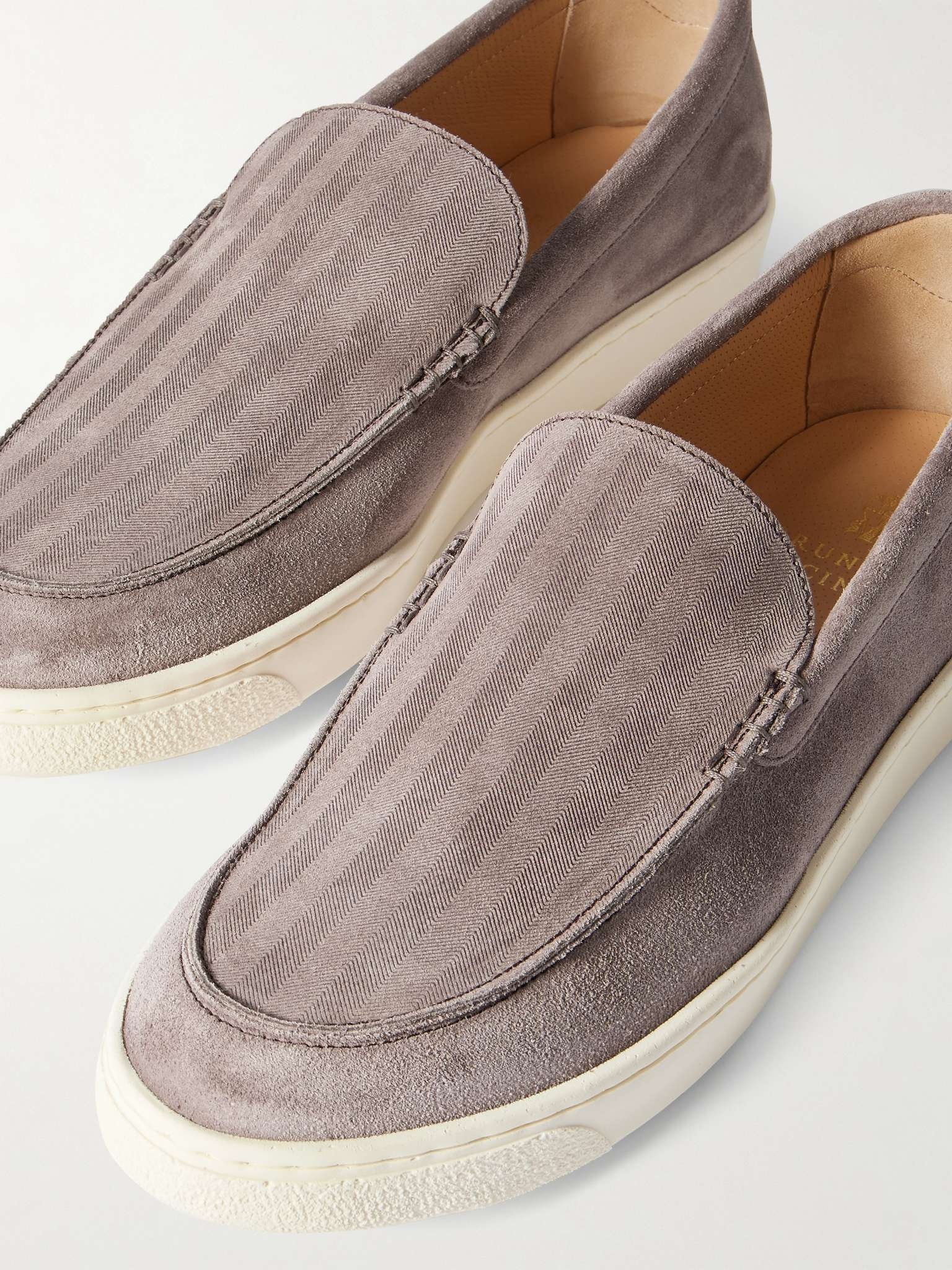 Herringbone Suede Loafers - 5