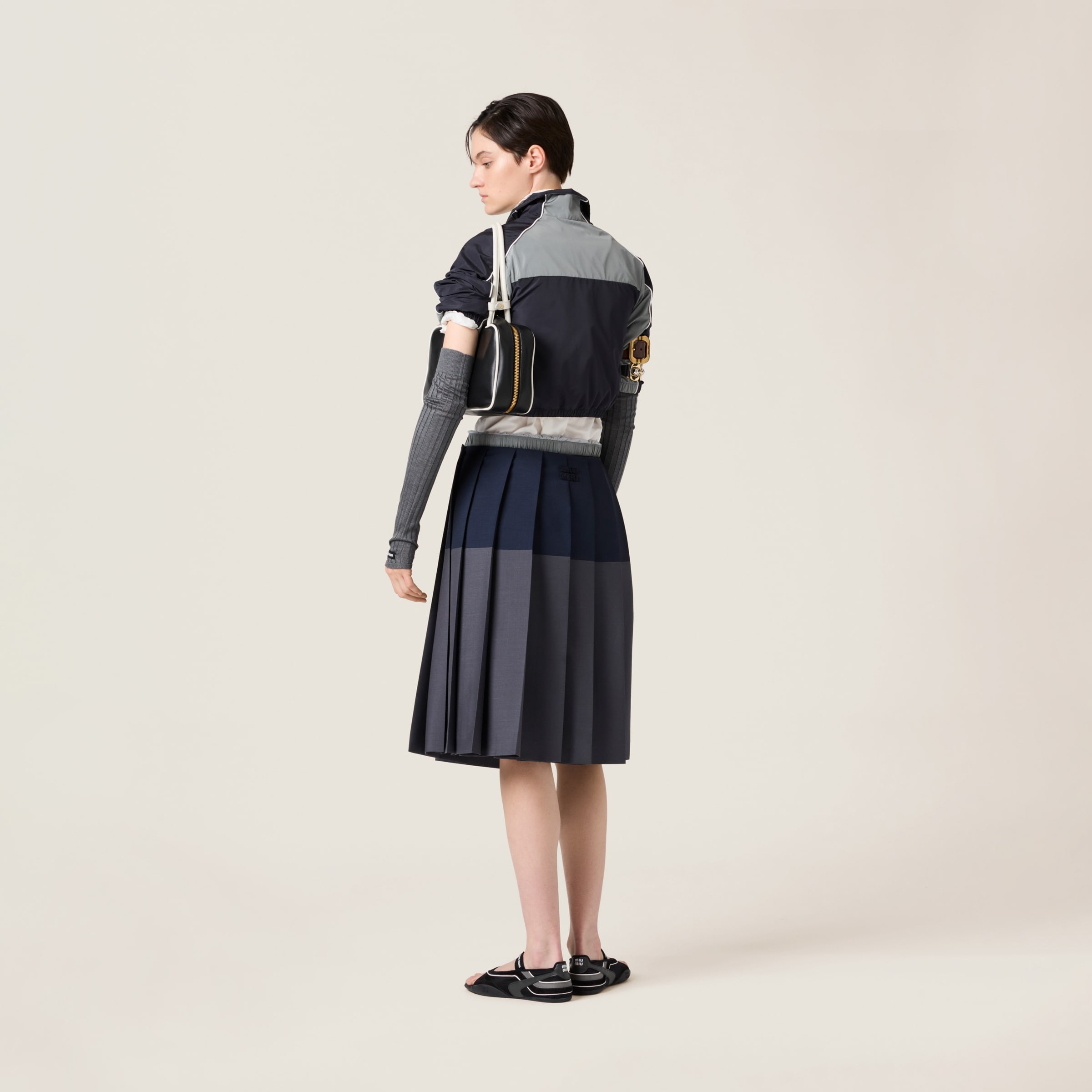 Miu Miu Technical silk zipper blouson jacket | REVERSIBLE