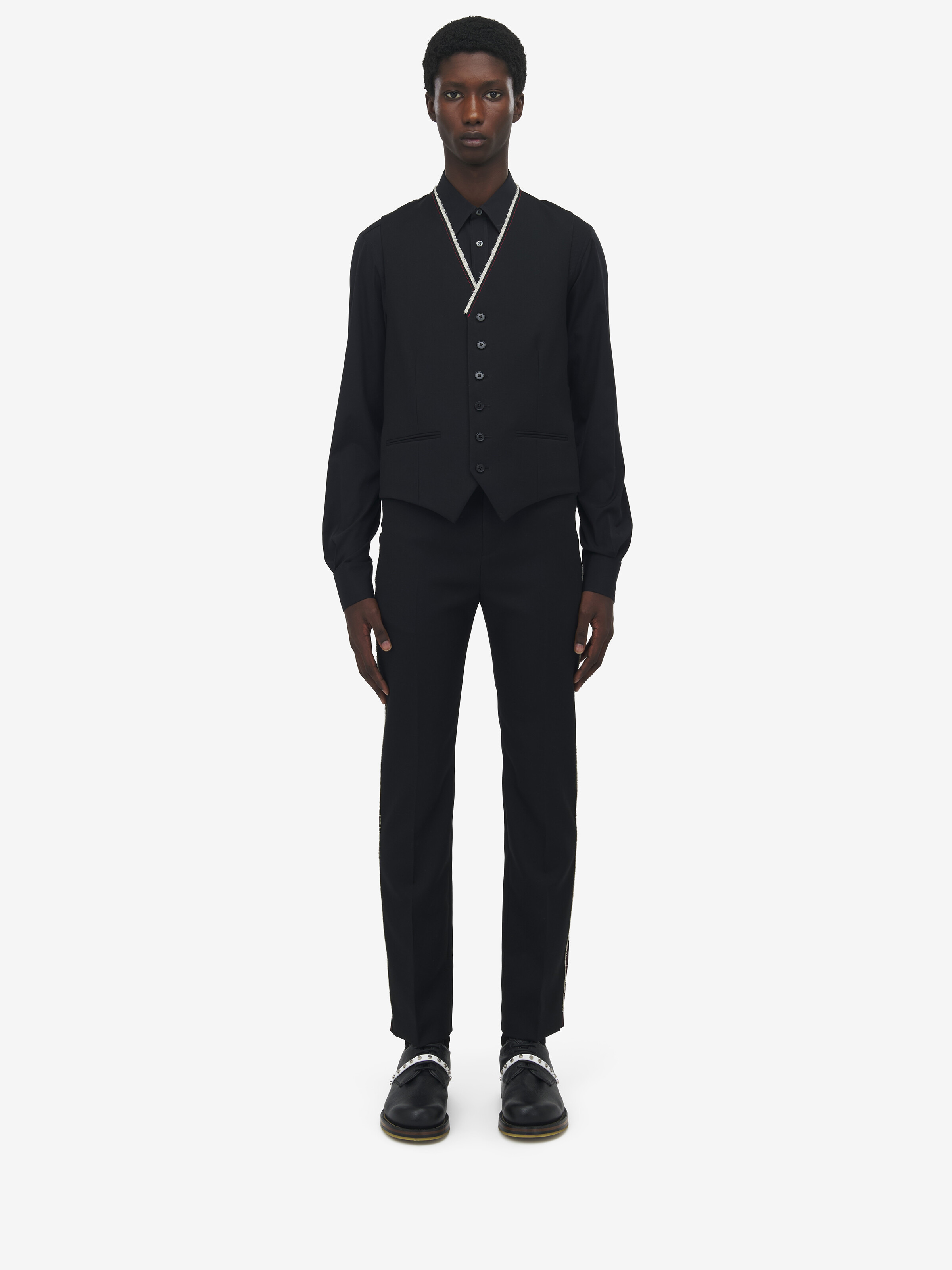 Raw Edge Canvas Waistcoat - 3