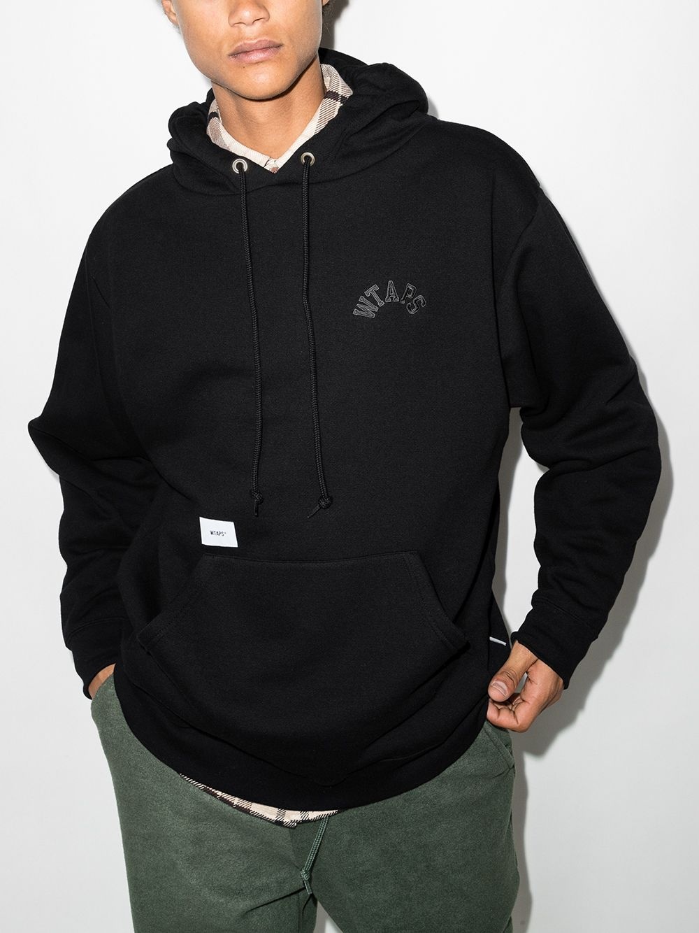 logo-embroidered cotton hoodie - 2