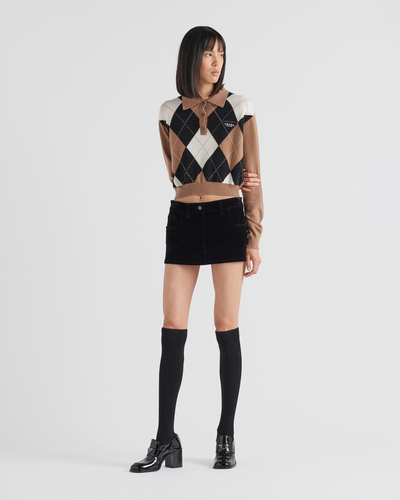 Prada Velvet denim miniskirt outlook