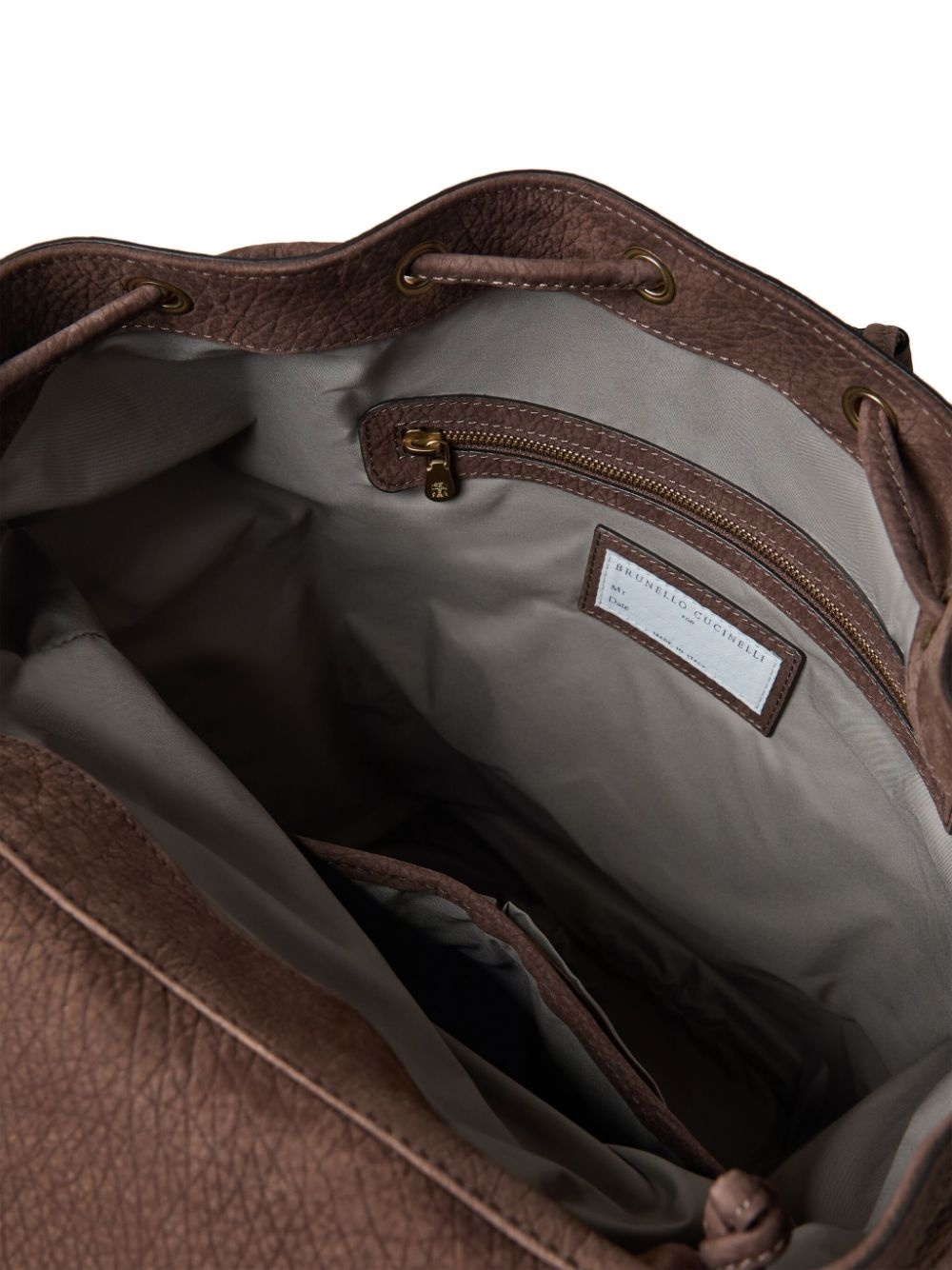 logo-stamp leather backpack - 4