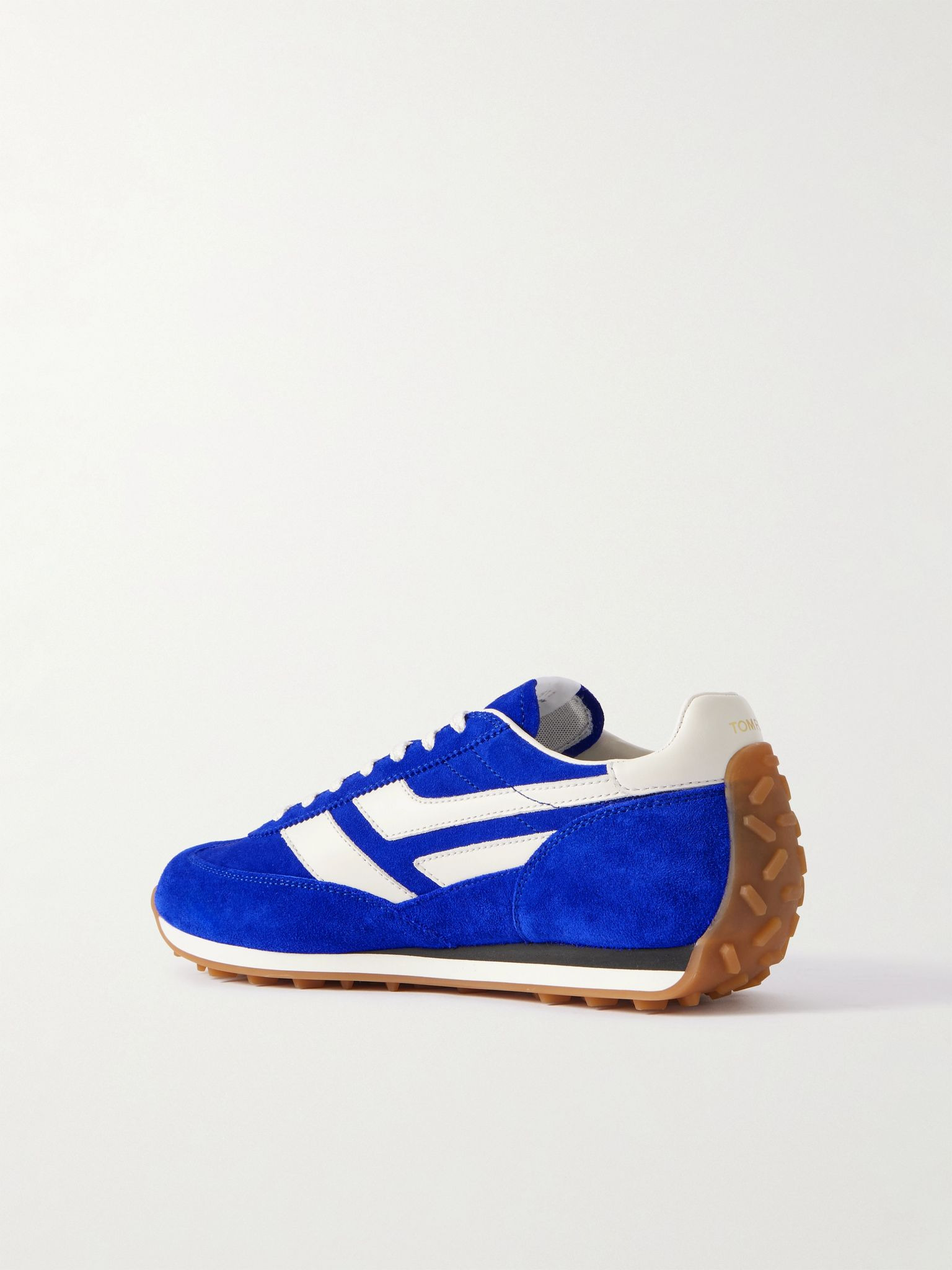 Mick Leather-Trimmed Suede Sneakers Blue - 4